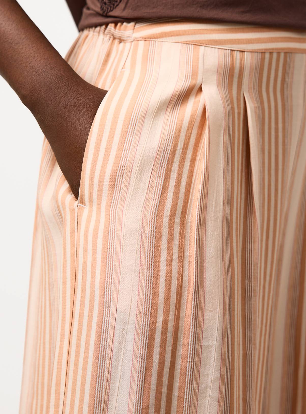 Light Orange Stripe Wide Leg Trousers 12 - Image 3